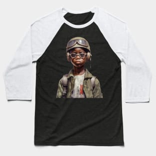 Military Minded Street Soldier Urban Warrior Black Boy Baseball T-Shirt